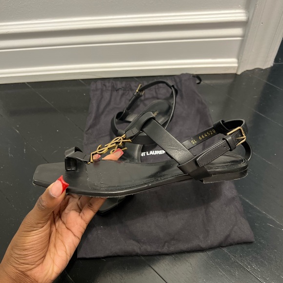 Ysl Saint Laurent Cassandra Thong Sandals black - Picture 3 of 7